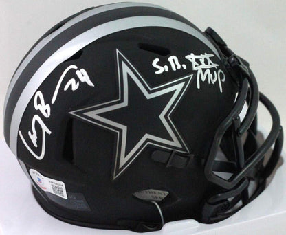 Larry Brown Signed Dallas Cowboys Eclipse Mini Helmet SB MVP
