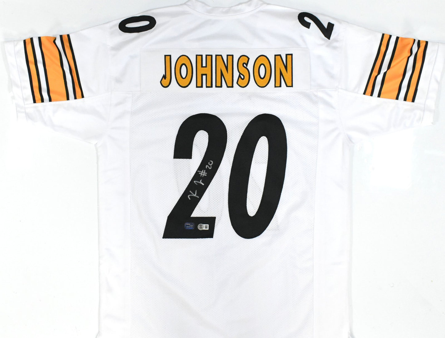 Kaleb Johnson Autographed Pittsburgh Steelers White Custom Jersey
