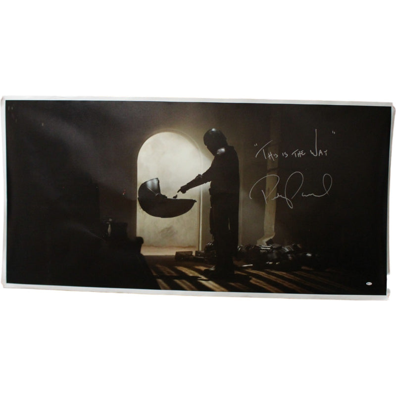 Pedro Pascal Signed Mandalorian 36x48 Canvas "This is the Way"