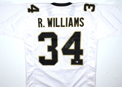 Ricky Williams Signed New Orleans Saints White Custom Jersey
