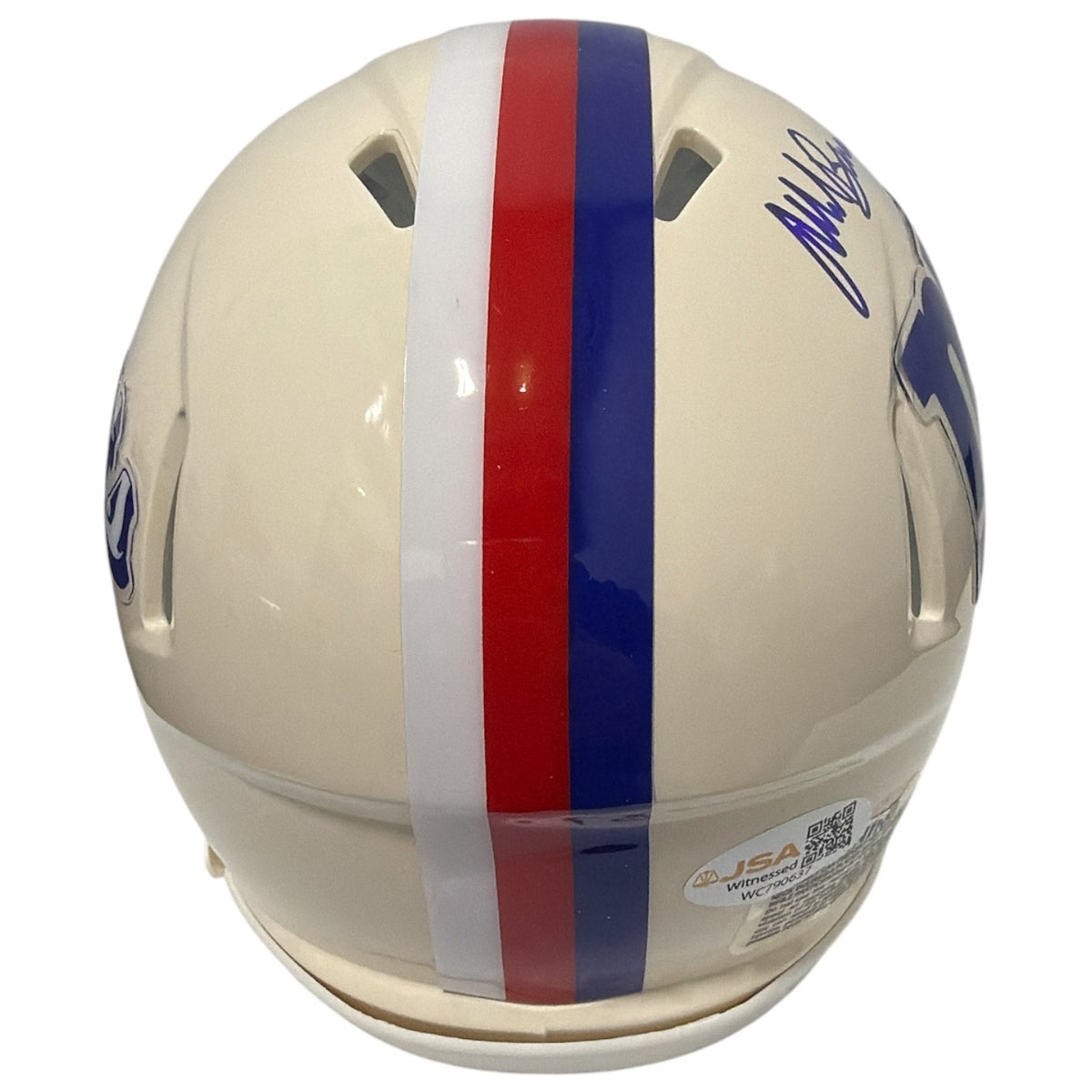 Mark Bavaro Signed New York Giants Retro Mini Helmet 2x SB Champs JSA