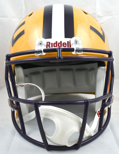 Ja'Marr Chase Signed LSU Tigers Full Size Speed Replica Helmet - Black