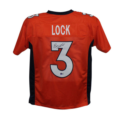 Drew Lock Autographed Denver Broncos Custom Pro Style Jersey (Beckett BAS)
