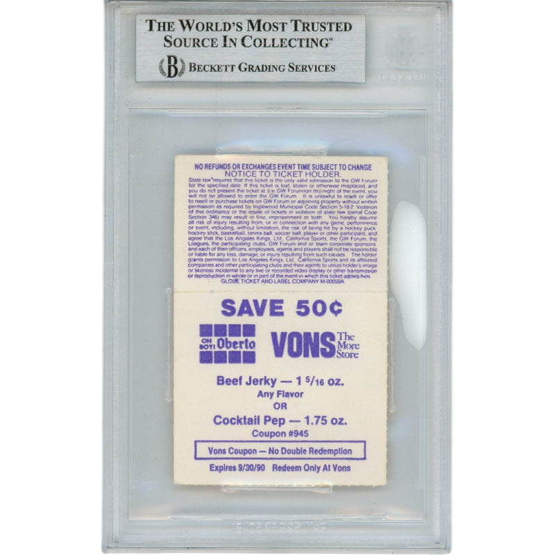 Magic Johnson Autographed Los Angeles Lakers 12/5/89 Ticket Stub BAS Slabbed