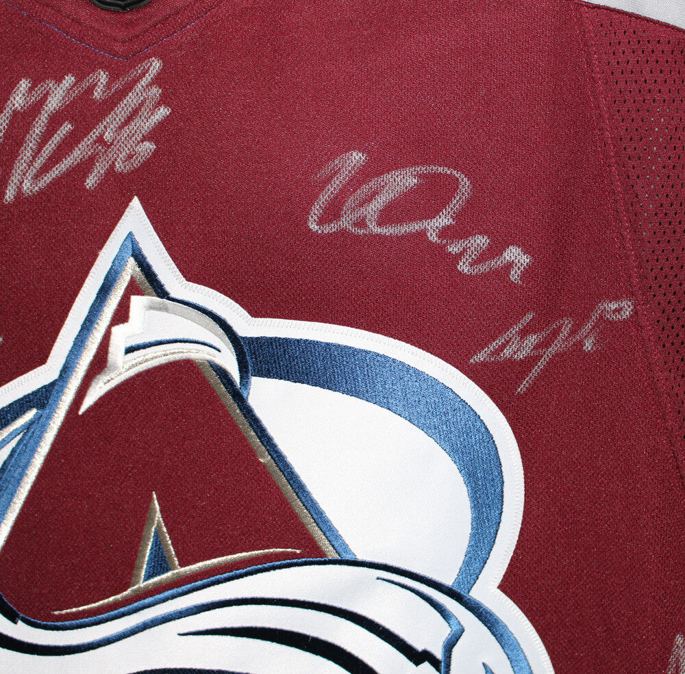 Colorado Avalanche Team Multi-Signed Burgundy Adidas Authentic Hockey Jersey