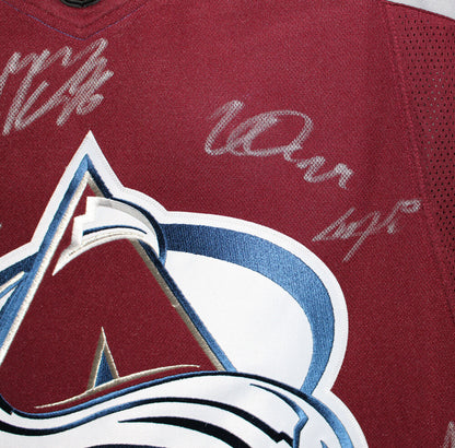 Colorado Avalanche Team Multi-Signed Burgundy Adidas Authentic Hockey Jersey