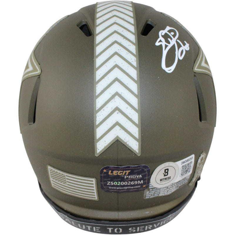 Emmitt Smith Signed Dallas Cowboys 2022 Salute to Service Mini Helmet