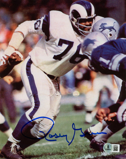 Rosey Grier Autographed Los Angeles Rams 8x10 Photo
