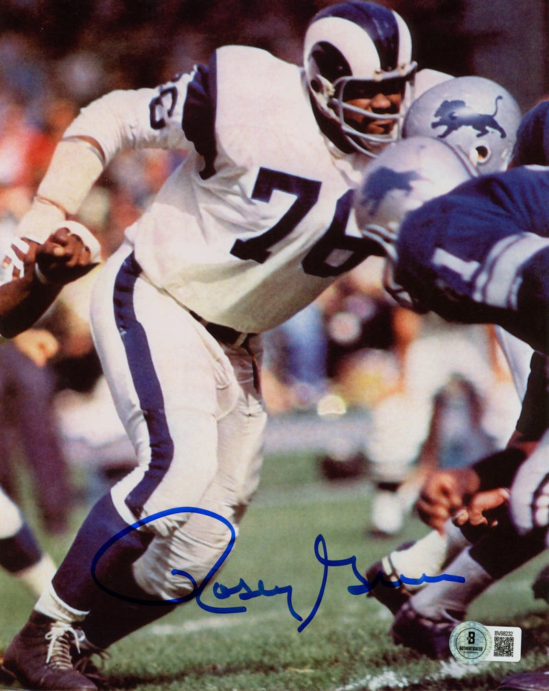 Rosey Grier Autographed Los Angeles Rams 8x10 Photo
