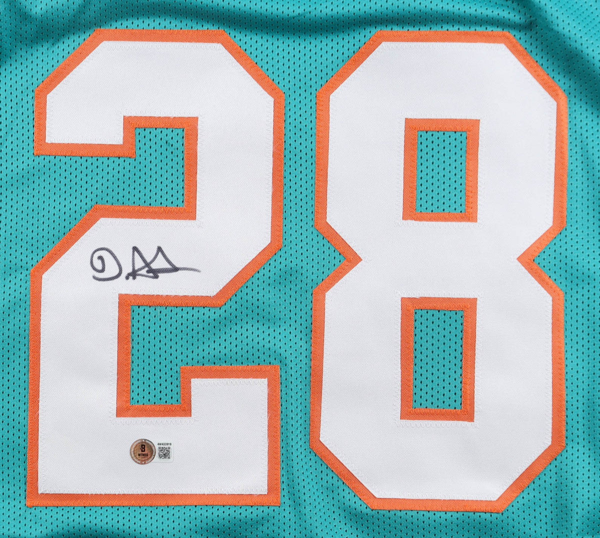 De'Von Achane Autographed Miami Dolphins Teal Custom Jersey