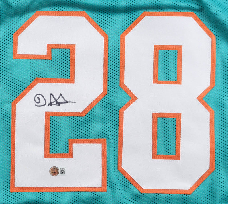 De'Von Achane Autographed Miami Dolphins Teal Custom Jersey