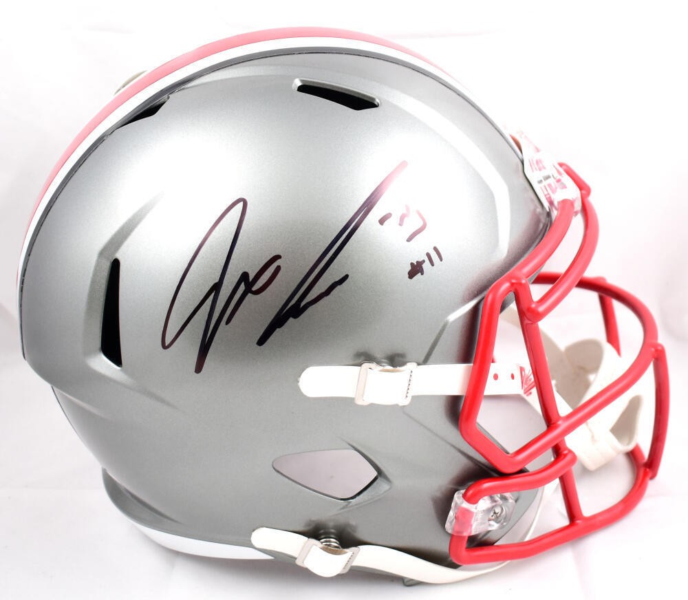Jaxon Smith-Njigba Signed Ohio State Buckeyes Full Size Flash Speed Helmet