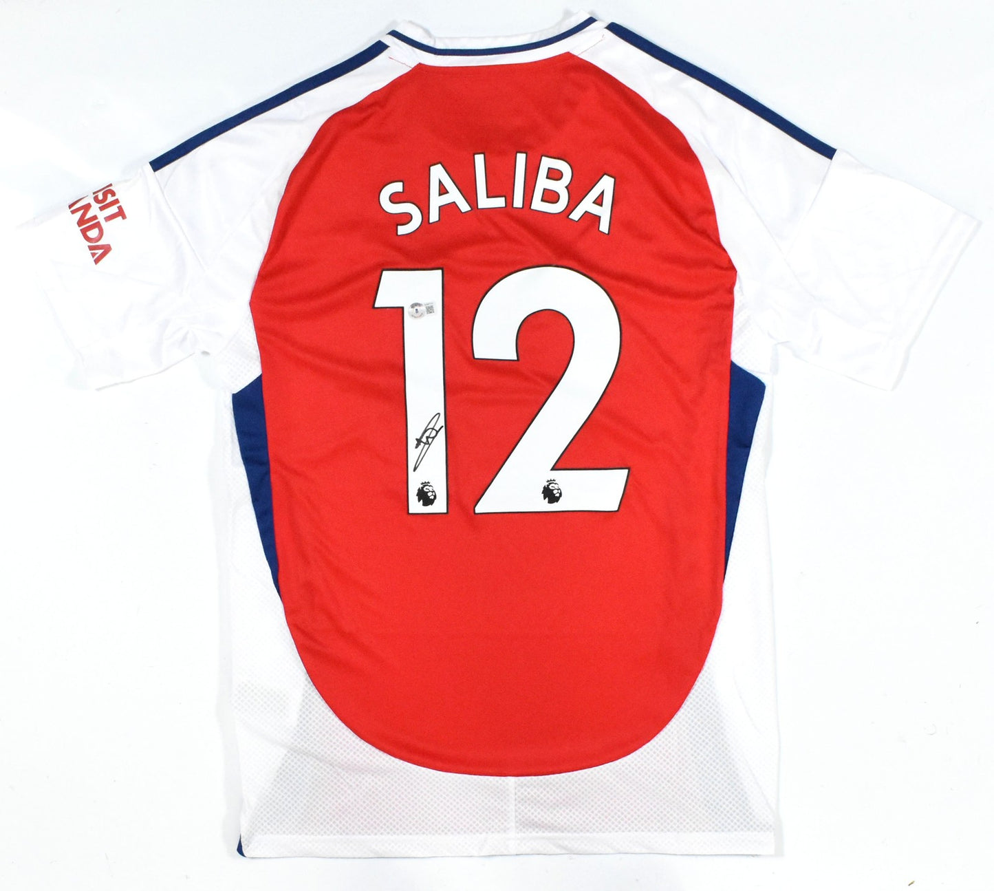 William Saliba Autographed Arsenal Home Soccer Jersey