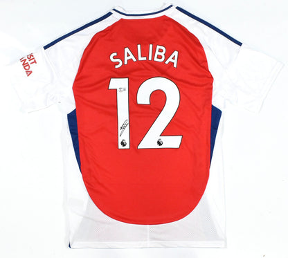 William Saliba Autographed Arsenal Home Soccer Jersey