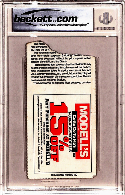 Michael Strahan Signed New York Giants Ticket Stub (Beckett Slabbed)