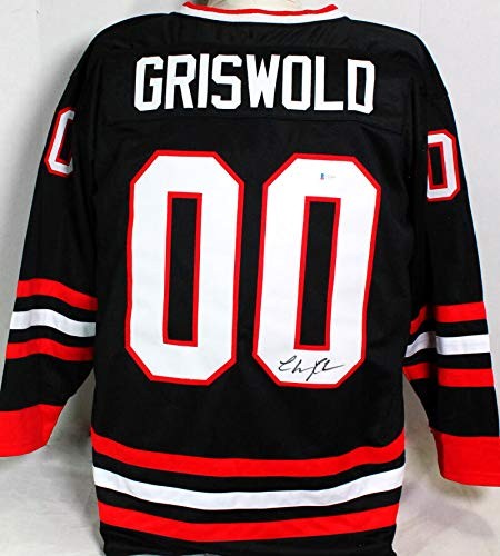 Chevy Chase Autographed Christmas Vacation Black Hockey Jersey