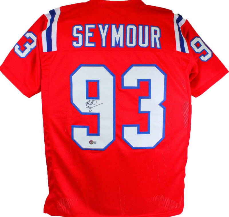 Richard Seymour Signed Red Custom Football Jersey