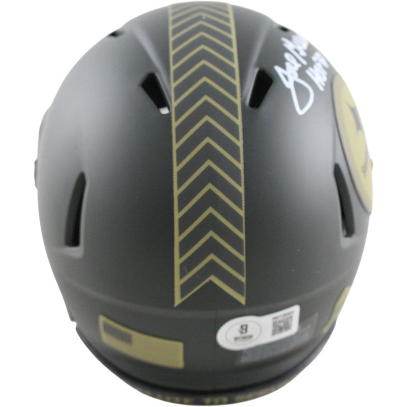 Joe Greene Signed Pittsburgh Steelers 2025 Salute to Service Mini Helmet HOF