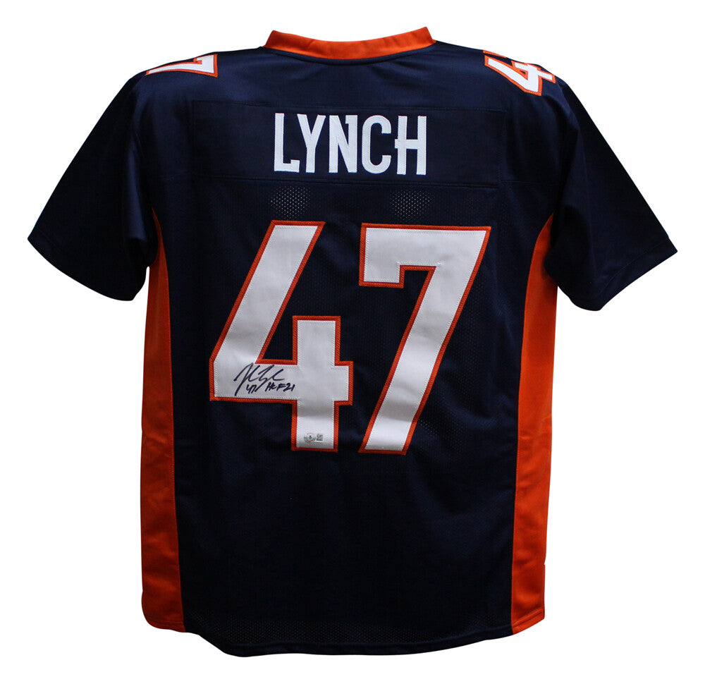 John Lynch Signed Denver Broncos Custom Blue Jersey Beckett HOF