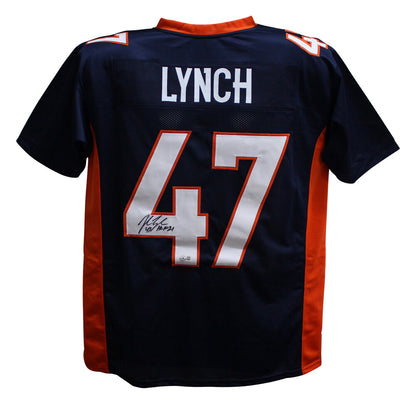 John Lynch Signed Denver Broncos Custom Blue Jersey Beckett HOF