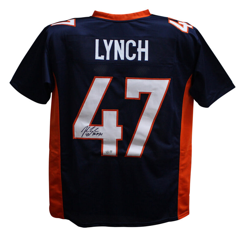 John Lynch Signed Denver Broncos Custom Blue Jersey Beckett HOF