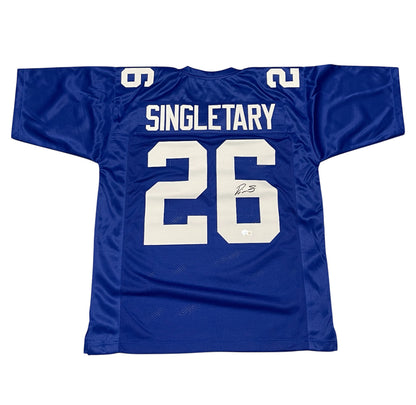 Devin Singletary New York Giants Autographed Custom Jersey Beckett COA
