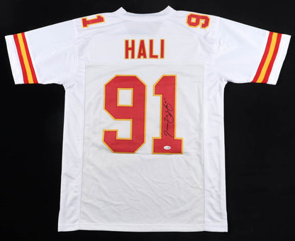 Tamba Hali Autographed Kansas City Chiefs Custom White Jersey
