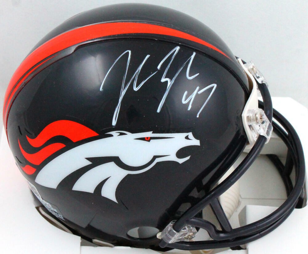 John Lynch Autographed Denver Broncos White Mini Helmet