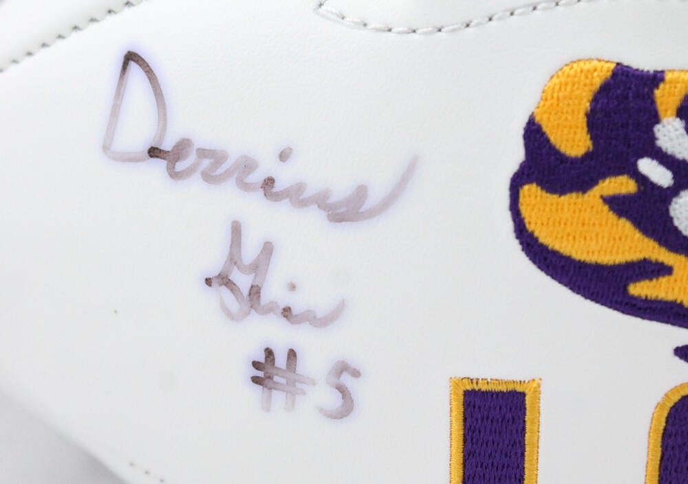 Derrius Guice Signed LSU Tigers Logo Football