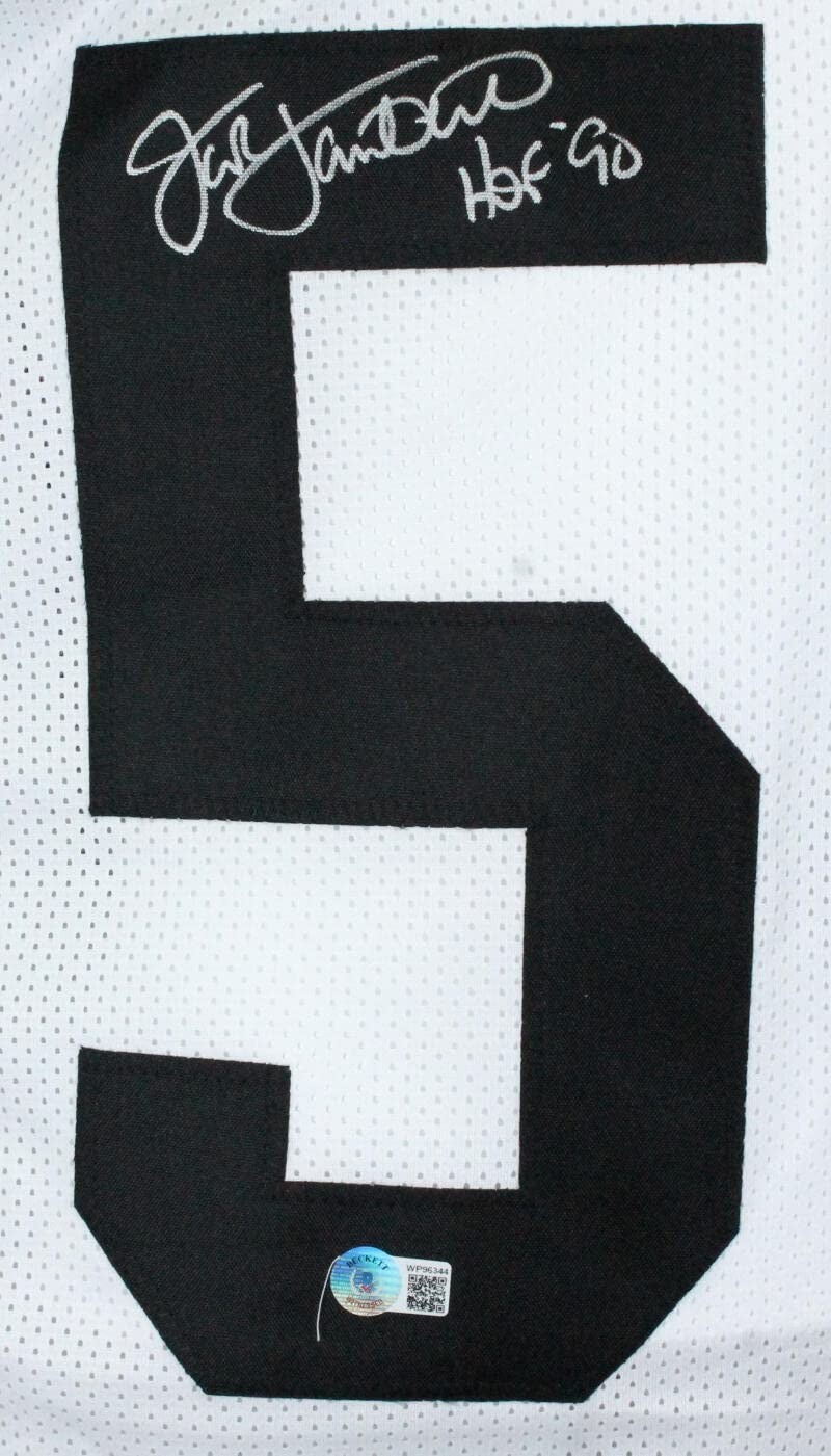 Jack Lambert Signed White Custom Jersey with HOF Inscription