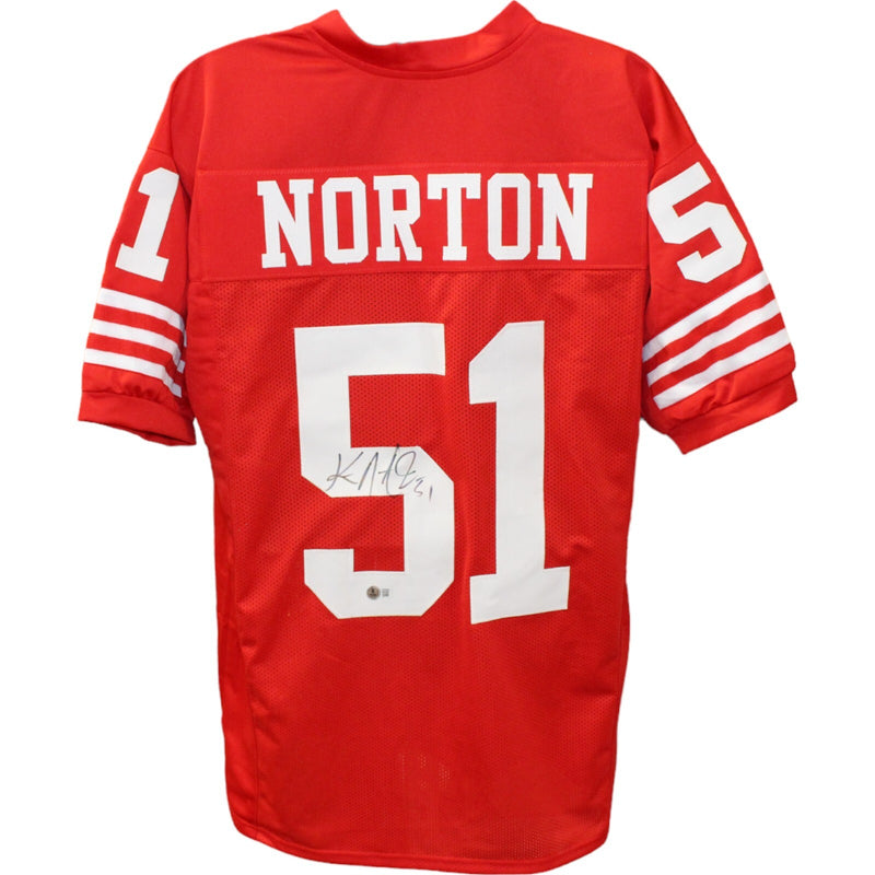 Ken Norton Jr. Autographed Pro Style Red Football Jersey