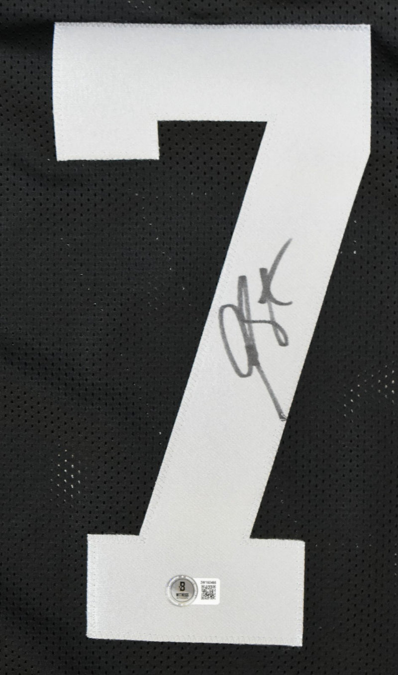 Geno Smith Autographed Las Vegas Raiders Style Custom Jersey - Black