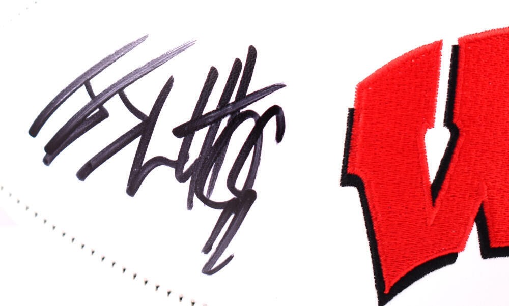JJ Watt Autographed Wisconsin Badgers Logo Football (Black)