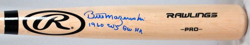 Bill Mazeroski Signed Rawlings Pro Baseball Bat Inscribed "60 WS GW HR"