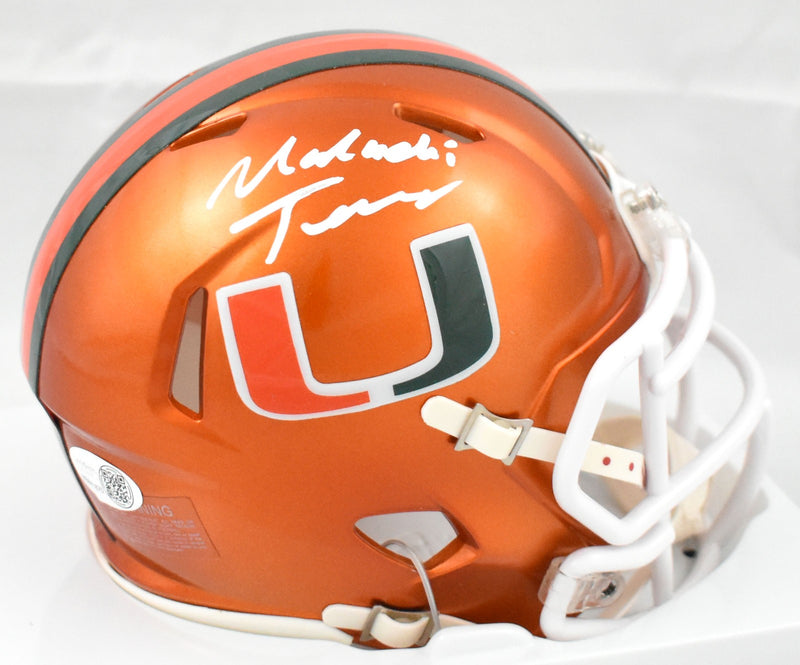 Malachi Toney Signed Miami Hurricanes Flash Speed Mini Helmet