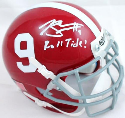 Bryce Young Signed Alabama Crimson Tide White Mini Helmet (Roll Tide Inscr)