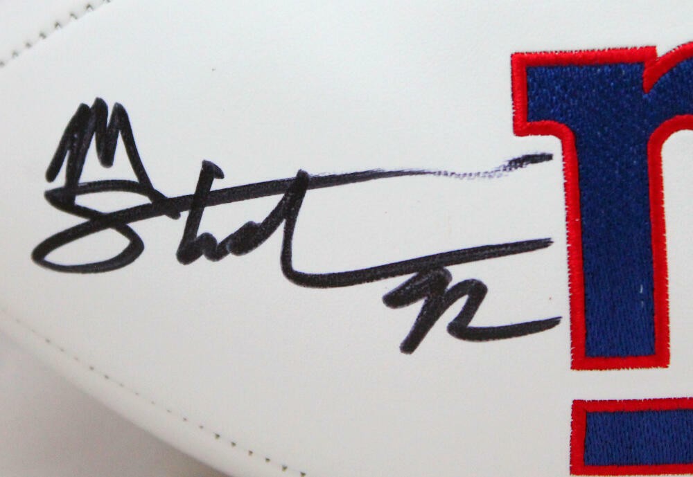 Michael Strahan Signed New York Giants Logo Football