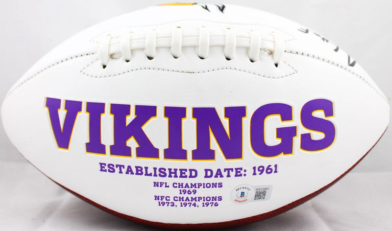 Cris Carter Autographed Minnesota Vikings Logo Football (HOF Inscription)