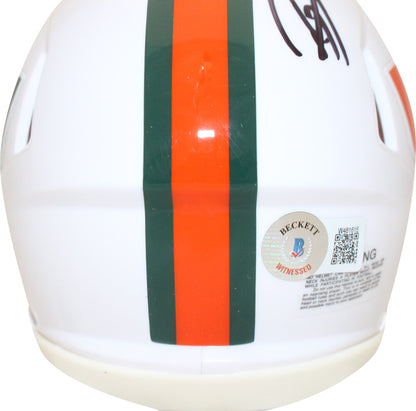 Ray Lewis & Ed Reed Signed Miami Hurricanes Speed Mini Helmet