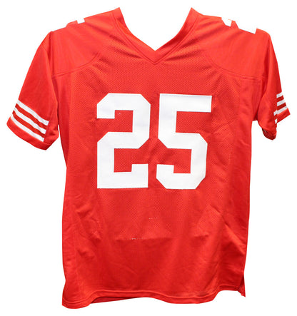 Elijah Mitchell Autographed Red Pro Style Football Jersey