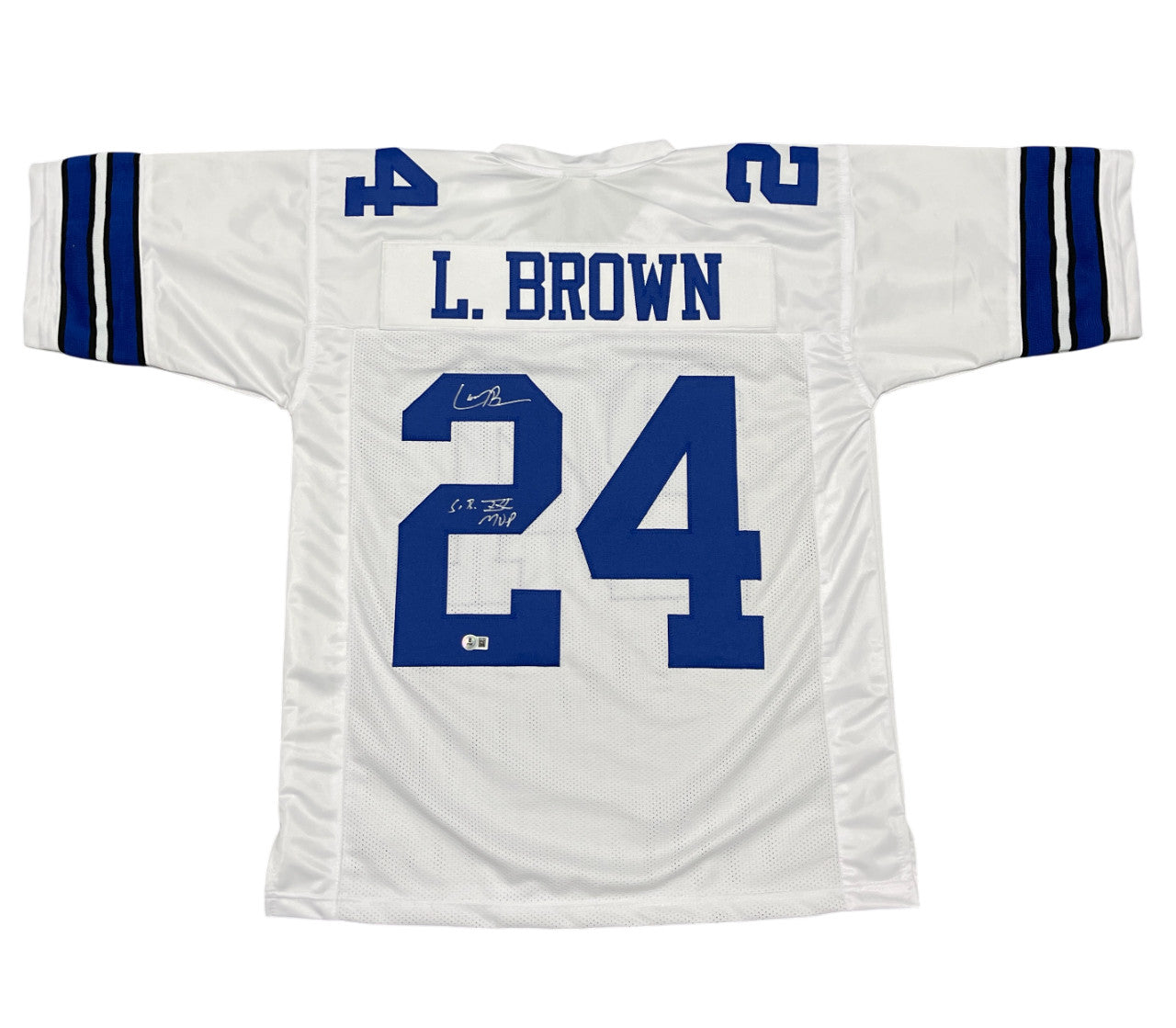 Larry Brown Signed Dallas Cowboys Custom Jersey (SB XXX MVP) Beckett