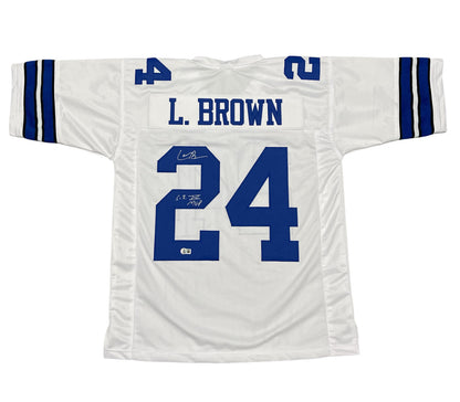 Larry Brown Signed Dallas Cowboys Custom Jersey (SB XXX MVP) Beckett