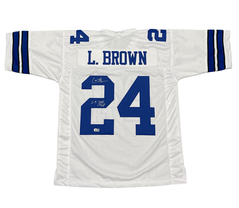 Larry Brown Signed Dallas Cowboys Custom Jersey (SB XXX MVP) Beckett