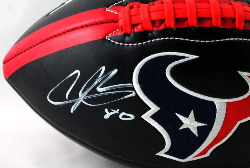 Andre Johnson Autographed Houston Texans Black Logo Football