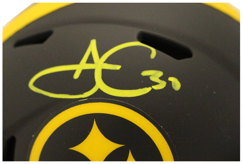 James Conner Autographed Pittsburgh Steelers Eclipse Mini Helmet