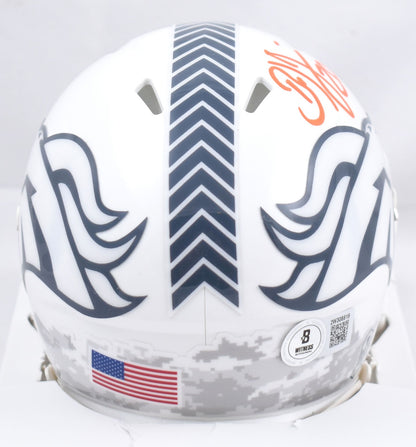 Brian Dawkins Autographed Denver Broncos 2024 Salute to Service Mini Helmet