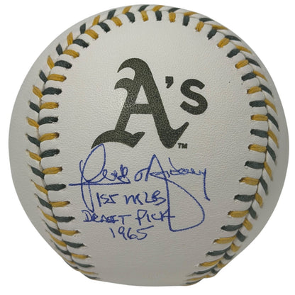 Rick Monday Signed Oakland Athletics Logo Baseball (1st MLB Pick)