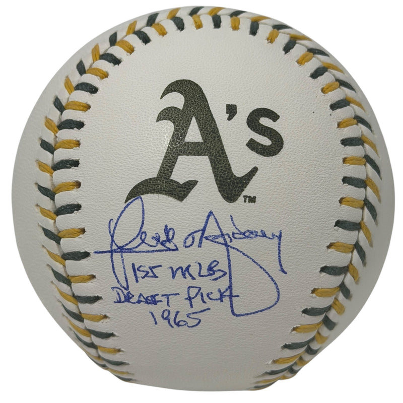 Rick Monday Signed Oakland Athletics Logo Baseball (1st MLB Pick)