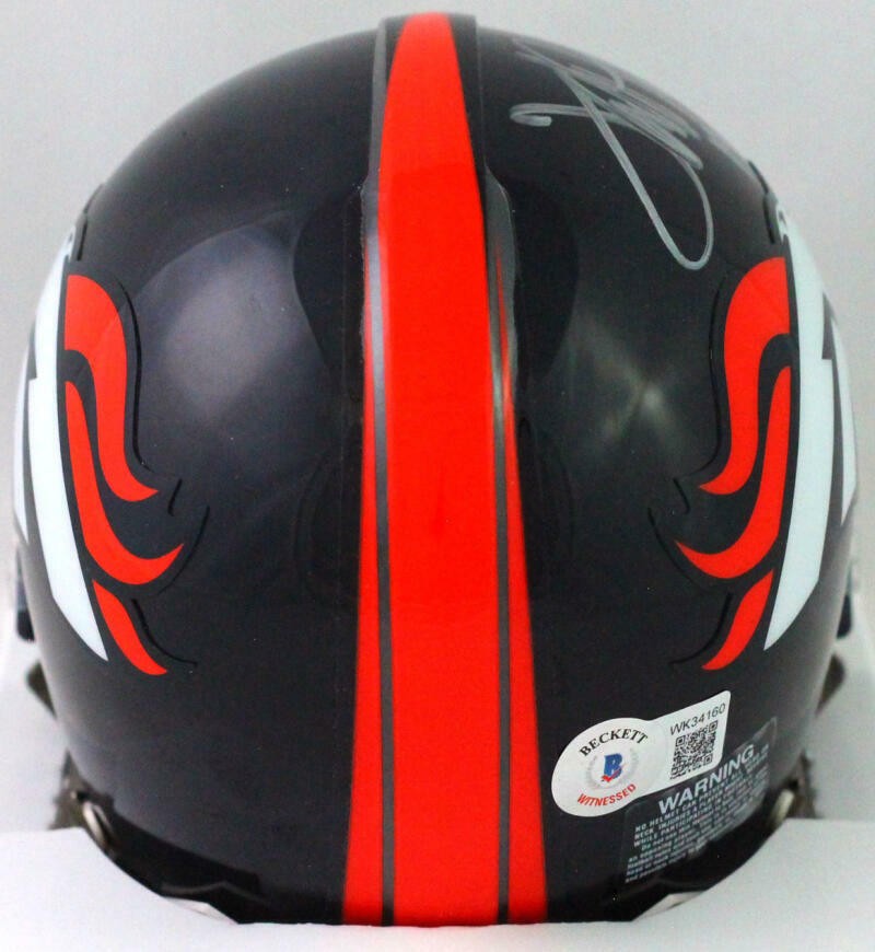 Terrell Davis Signed Denver Broncos Mini Helmet with HOF Inscription