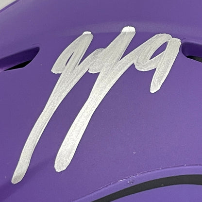 J.J. McCarthy Signed Minnesota Vikings Rave Alternate Mini Helmet
